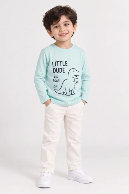 Sky Blue Dino T-Shirt for Boys
