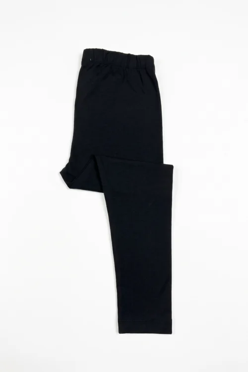 Black Cotton Stretch Tights for Kids