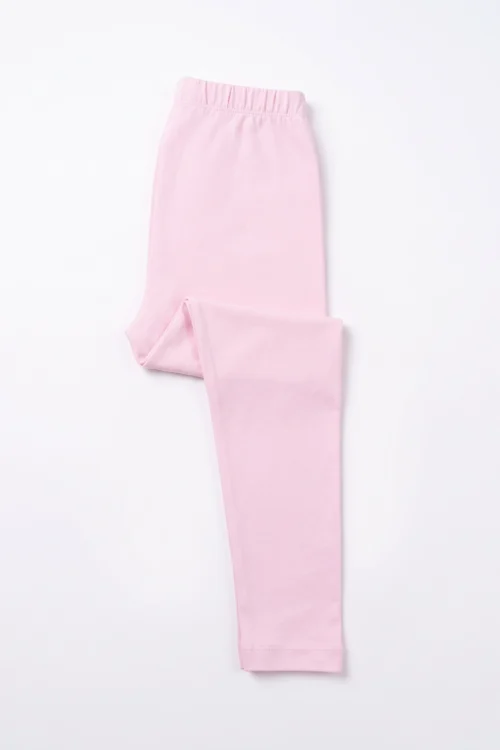 Kids Light Pink Cotton Stretch Tights