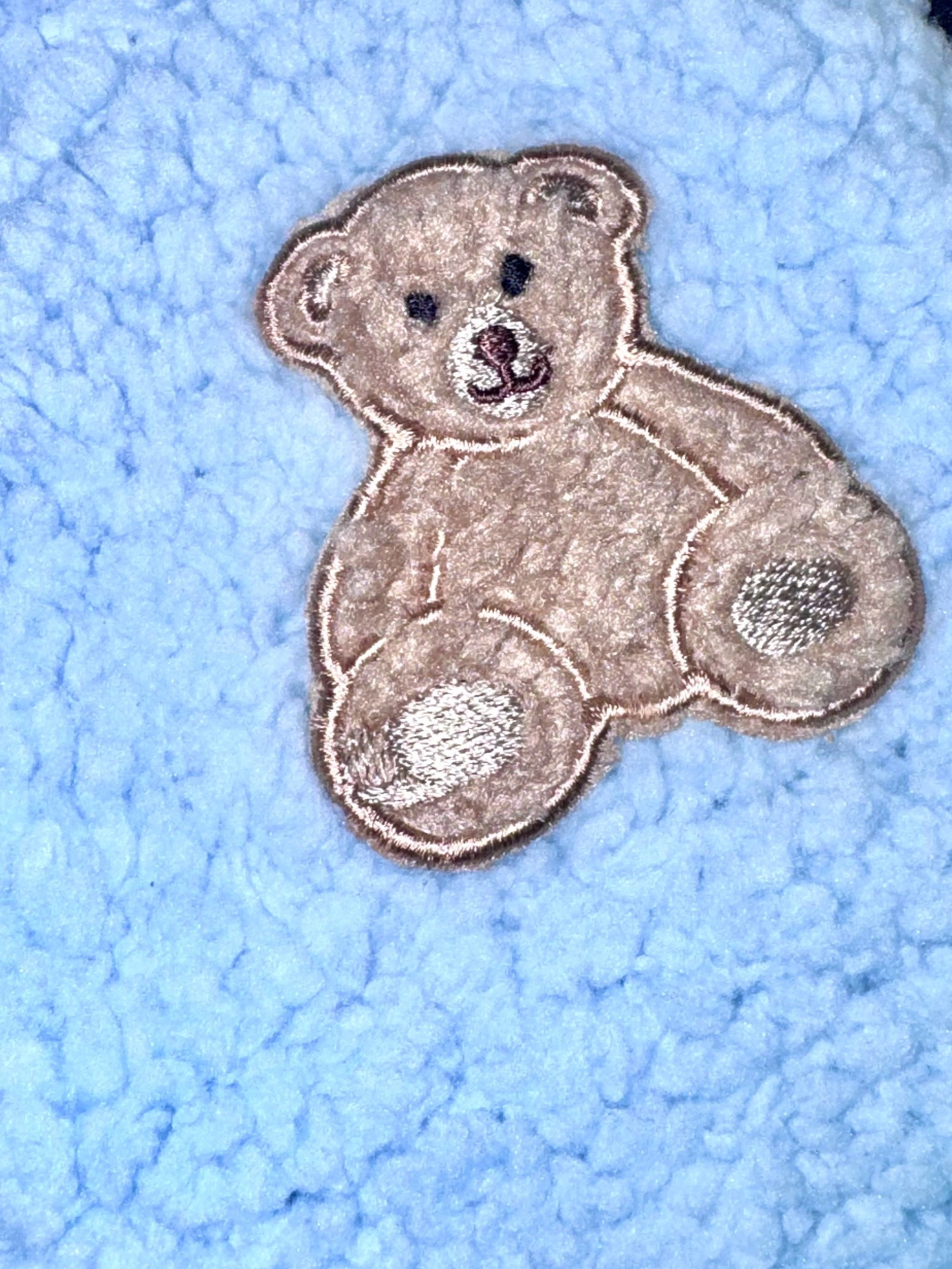 Teddy Bear Patch Sherpa Vest Jacket by ZibiKids — view 2